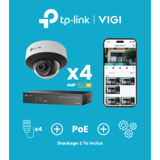 Kit Vidéo 4 caméras 4 MP TP-Link VIGI | Prêt à l’Installation