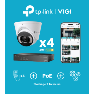 Kit Vidéo 4 caméras 4 MP TP-Link VIGI | Prêt à l’Installation